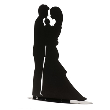 Imagen de Novios Boda c/Bebe Metal (18 cm) 305102