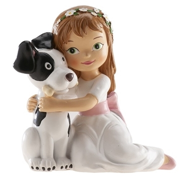Imagen de Niña comunion Sentada c/Perro (11 cm) 315122