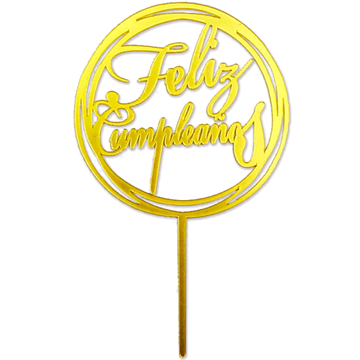 Imagen de Topper Feliz Cumpleaños Plastico (24 ud) A0320