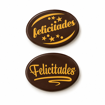 Imagen de Felicidades Chocolate 4,5 cm (48 u) 35404